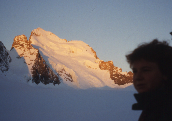 The Barre des Ecrins from the east at sunrise.  