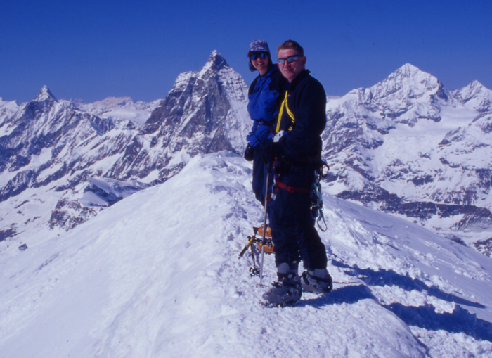 On the summit of the Breithorn.