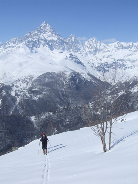 The 3800m peak of Monte Viso from a day tour up the summit of Briccas.