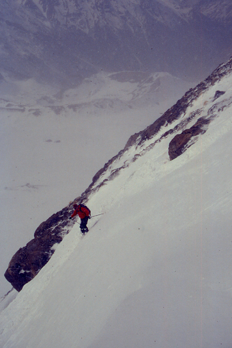 Steep skiing in the AdylSu valley.