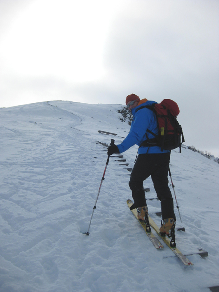  Heading up on to the plateau on Saana, Finnish Lapland, using the wooden stairs!!