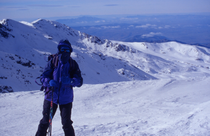 Mulhacen from the summit of Veleta on a very cold windy day