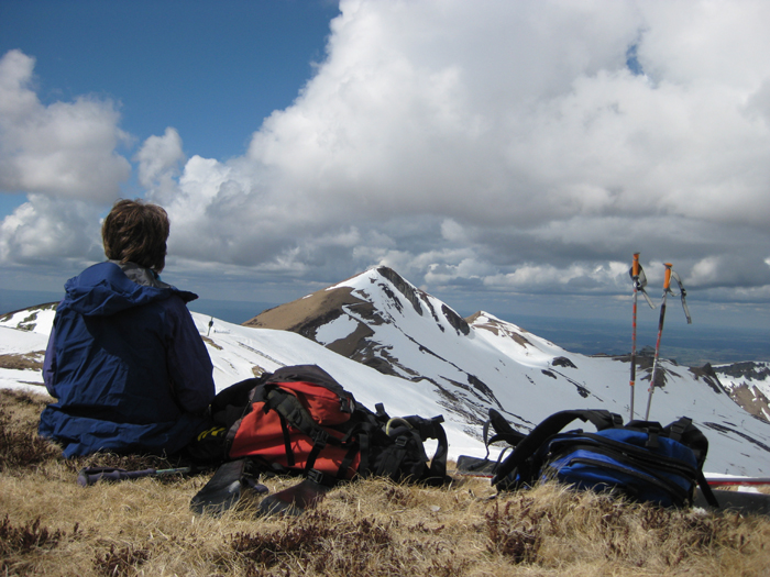 Puy de Sancy seen form Puy Ferrand, spring conditions. 