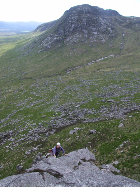 Looking over to Craignaw form the first pitch of Traitors Gait.