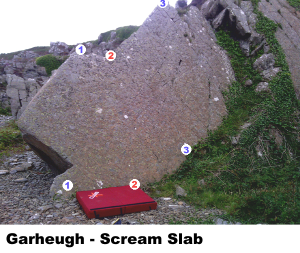 Scream Slab at Garheugh bouldering