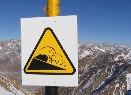 Avalanche warning sign.