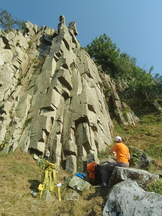 Climbing at Peel Crag in northumberland, with bleays directly beneath Hadrians Wall!