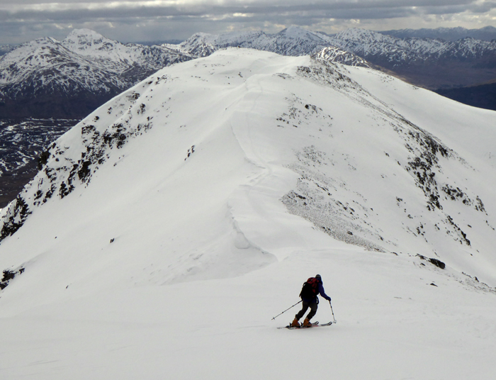 Skiing Ben Challum near Crianlarich. 