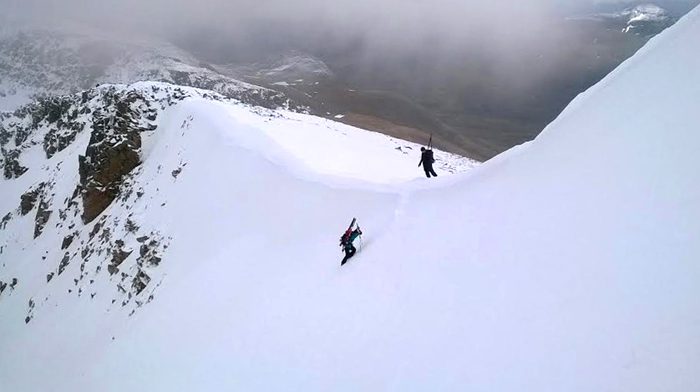 Climbing the headwall on Coire Leis on the way up to the summit. 