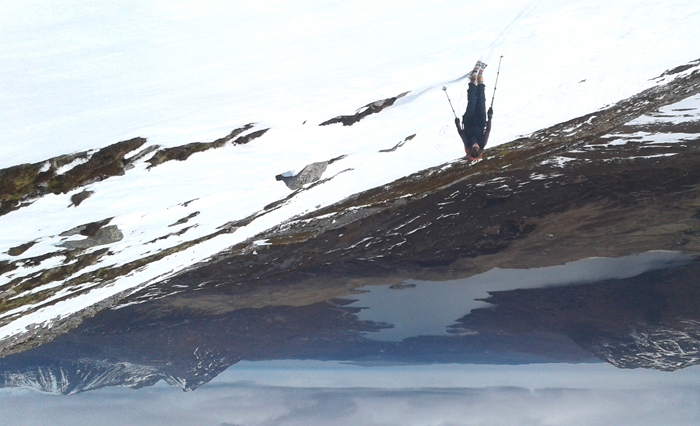 Skiing on Conivaland Ben More Assynt, far northwest. 