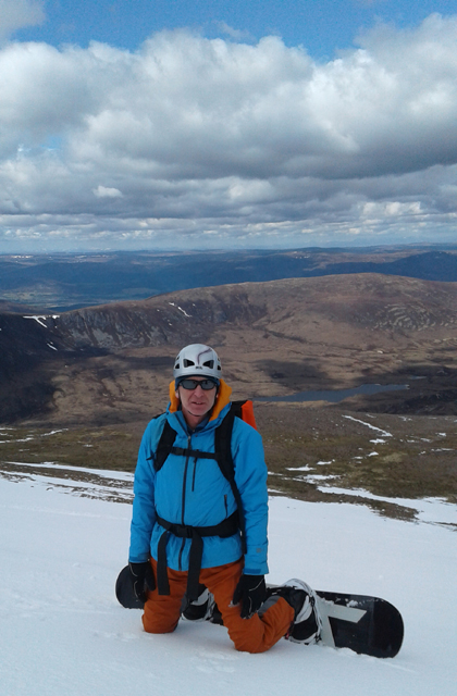 The Escalator, a well-kent late season run on Beinn Einich. 