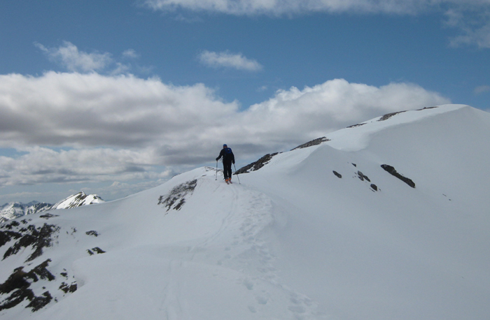 Traversing the Grey Corries Ridge, Mamore mountians, Scotland. 