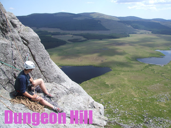 Linda Biggar scratching her way up The Scrieve, Dungeon of Buchan, Galloway Hills