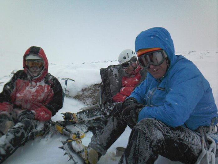 John Biggar running a Winter Skills Weekend, Cairngorms, Scotland