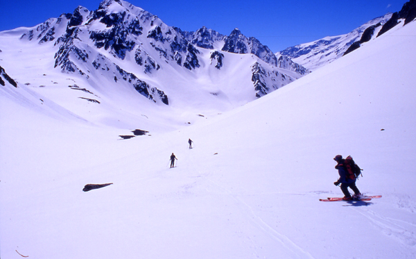 Ski mountaineering on Catedral above Santiago, 2001 