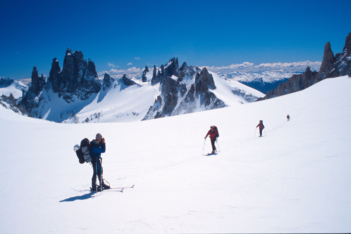 San Lorenzo, the highest peak in this area which lies on the Chile-Argentina border, can make a good ski ascent too.