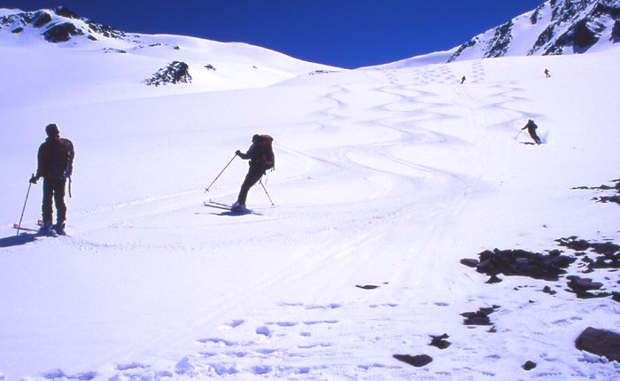 Ski mountaineering on Catedral above Santiago, 2001 