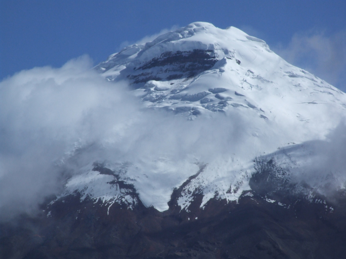The steep sided cone of Cotopaxi is skiied and snowboarded realtively often. 