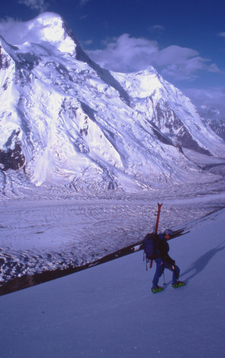 Khan Tengri from the ascent of Karly Tau, Tien Shan mountains, Kazakhstan.